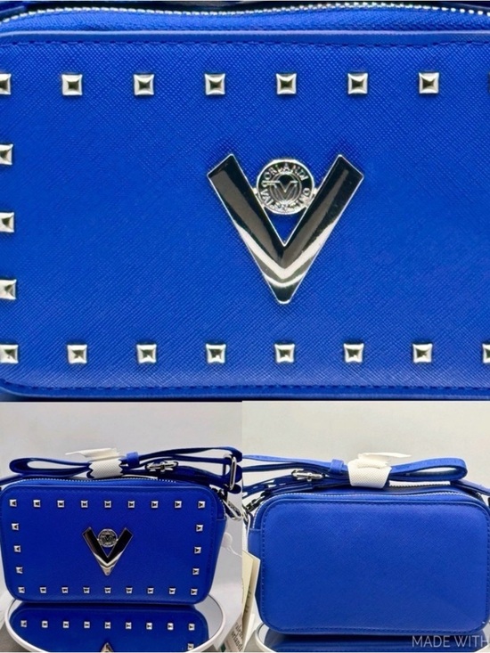 Valentino Orlandi Handbags - Valentino Orlandi Blue Studded Camera Bag